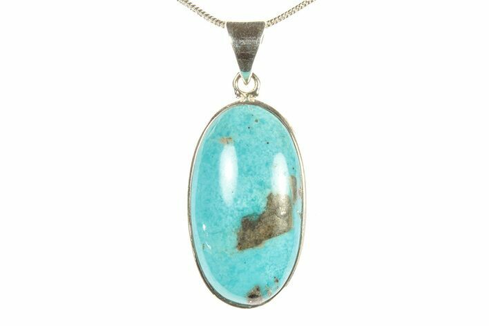 Persian Turquoise Pendant (Necklace) - Sterling Silver #279302